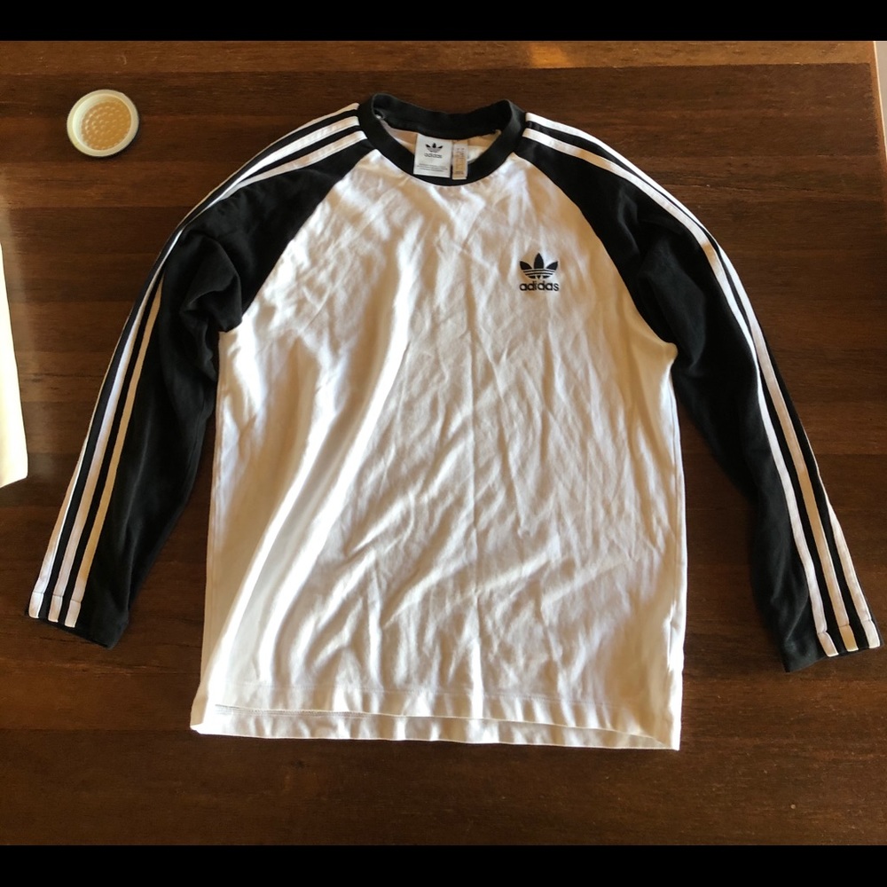 Mens black/white adidas Longsleeve t-shirt